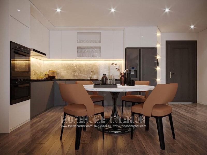 Thiết kế phòng ăn hiện đại ấn tượng cho căn hộ chung cư nội thất chung cư hiện đại