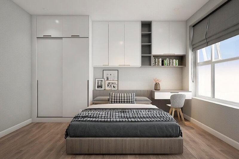 Giường ngủ hiện đại gỗ công nghiệp ấn tượng nội thất chung cư hiện đại