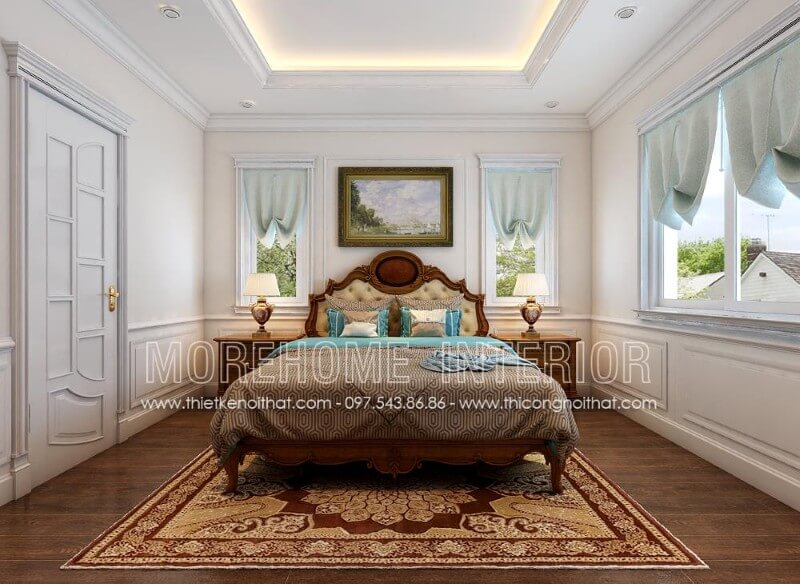 Giường ngủ biệt thự tân cổ điển Giường ngủ biệt thự tân cổ điển