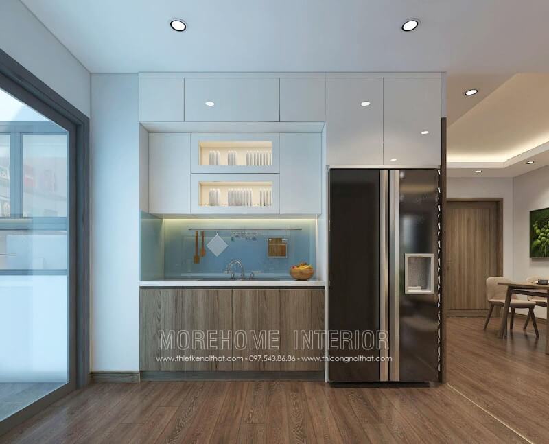 Thiết kế nội thất tủ bếp âm tường đầy ấn tượng cho không gian nhà nhỏ Thiết kế và sản xuất tủ bếp đẹp