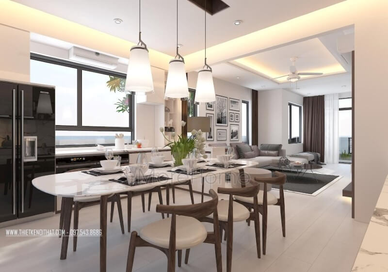 Thiết kế phòng ăn hiện đại đại, sang trọng cho nhà phố, biệt thự. Mẫu nội thất biệt thự đẹp