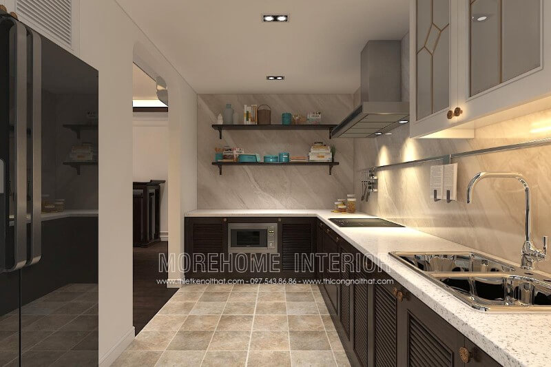 Thiết kế tủ bếp kiểu dáng tủ bếp hiện đại, ấn tượng cuốn hút mọi ánh nhìn từ lần gặp đầu tiên Thiết kế và sản xuất tủ bếp đẹp