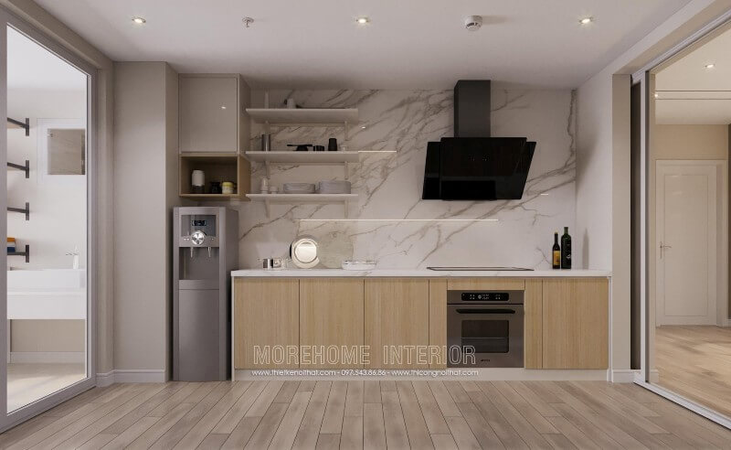 Thiết kế nội thất phòng bếp chung cư hiện đại đa năng Thiết kế nhà bếp đẹp