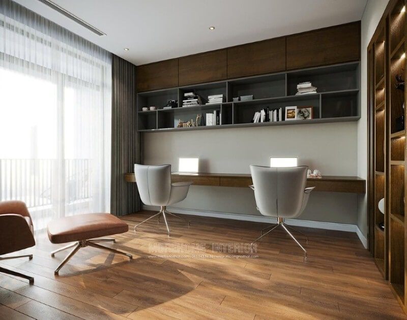 Kệ trang trí với nhiều ngăn sẽ là lựa chọn giúp bạn lưu trữ đồ một cách khoa học trong phòng học.