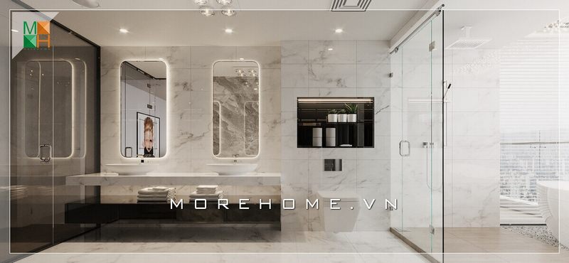 Cùng chiêm ngưỡng mẫu thiết kế nội thất phòng tắm hiện đại và sang trọng phù hợp cho không gian nhà chung cư cao cấp, nhà phố, biệt thự,...