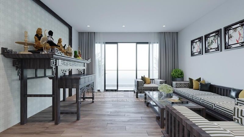 Bàn thờ gỗ cao cấp đẹp cho nội thất nhà phố