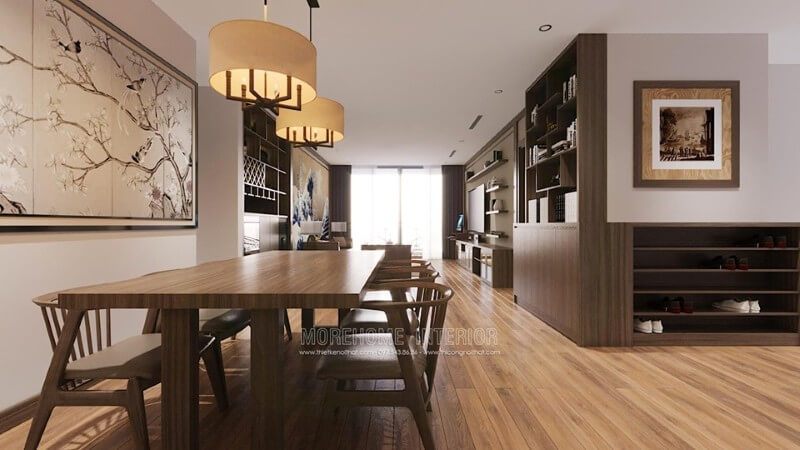 Thiết kế nội thất phòng ăn chung cư hiện đại, trẻ trung