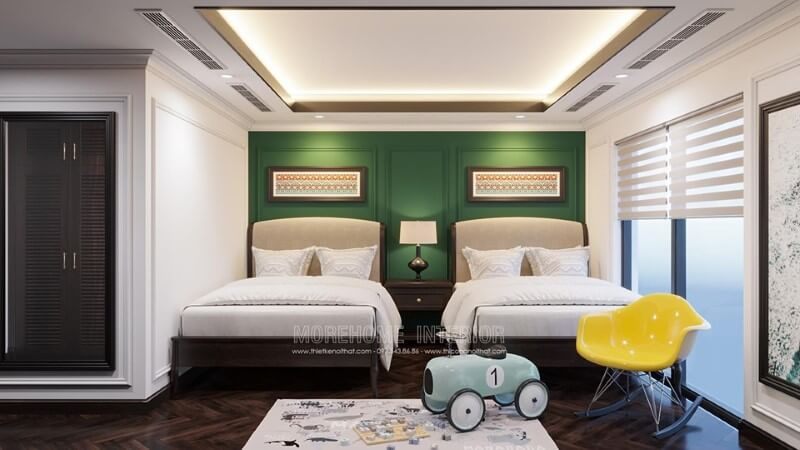 để trang trí phòng ngủ của trẻ em thêm đẹp.
Sử dụng thiết kế nội thất hiện đại và tinh tế để làm nên một không gian trang trí phòng ngủ cho trẻ em đẹp một cách nhãn mãn.