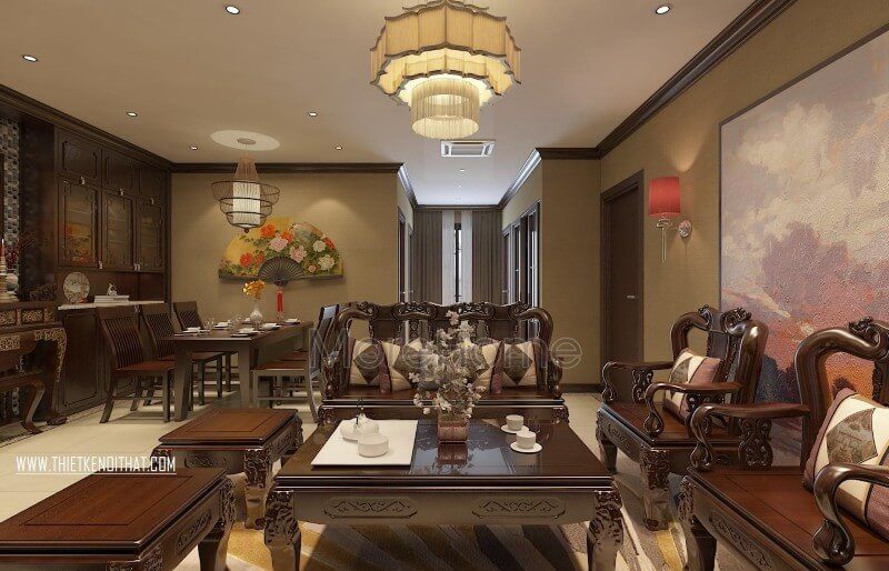 Tất cả bức tường của phòng khách chung cư đã được trang trí bằng giấy dán tường hàn quốc chính hãng, mang lại vẻ đẹp sang trọng.